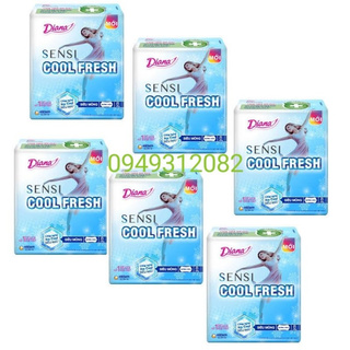 Combo 6 góiBăng Vệ Sinh Diana Sensi Cool Fresh Siêu Mỏng Không Cánh (Gói 8 Miếng)