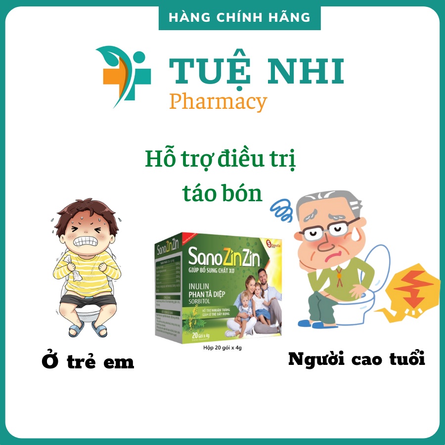 Sano Zin Zin bổ sung chất xơ tự nhiên giúp nhuận tràng hộp 20 gói - NT057