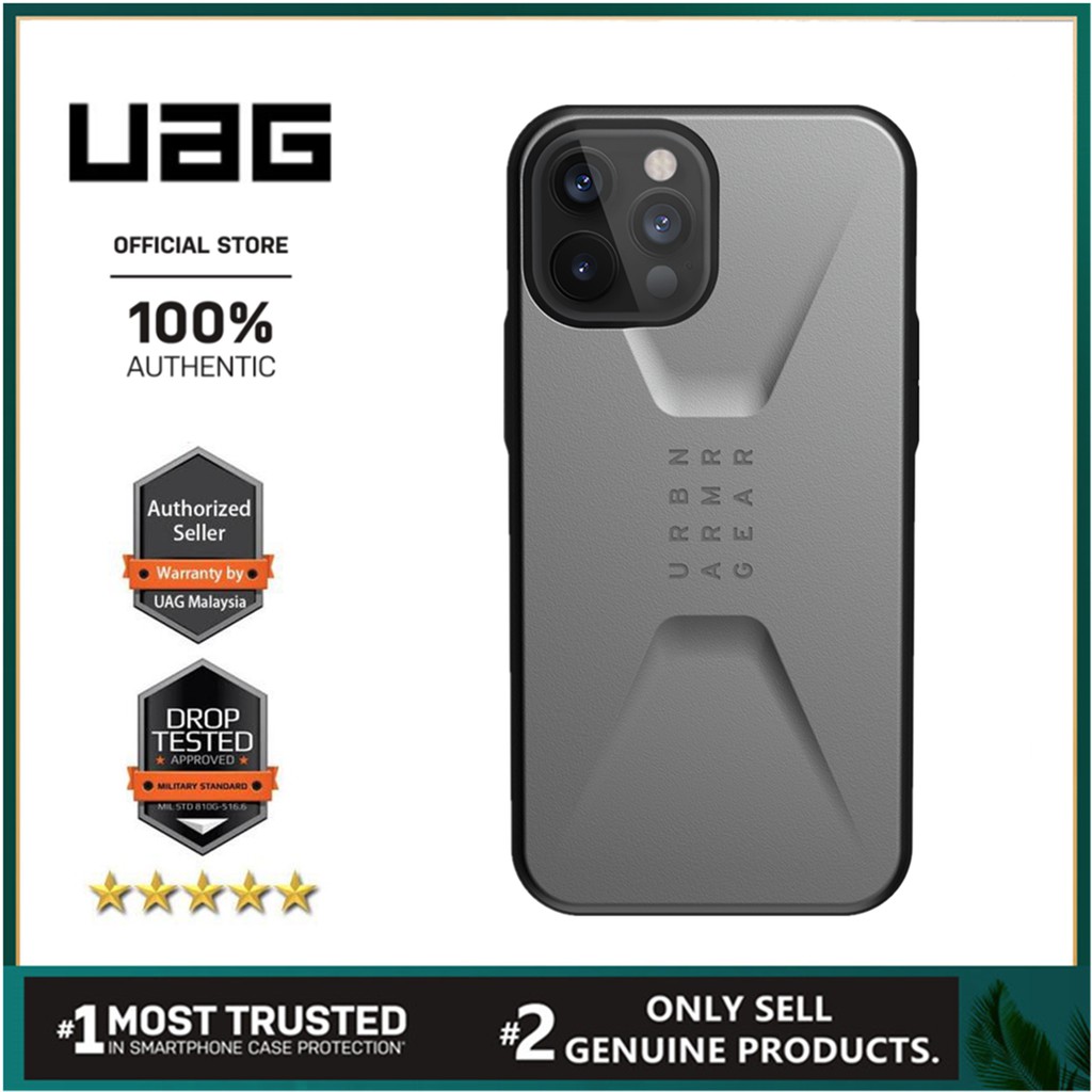 [Apple Ốp lưng iphone 12 Pro Max] UAG Premium Quality / Protective Phone / Civilian Series - Silver