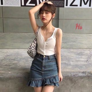 Áo croptop 3 lỗ 6 cúc HL010