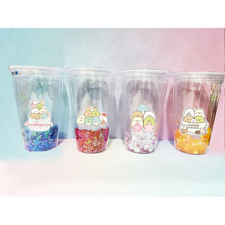 cốc 2 lớp kim tuyến sumikko CNKI12 cốc giữ nhiệt ly 2 lớp cốc làm lạnh dễ thương 500ml