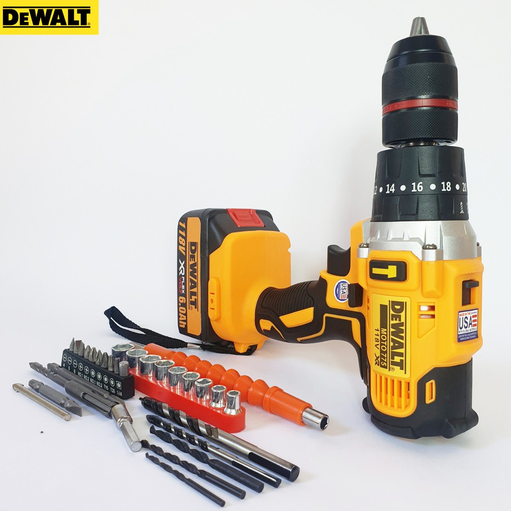 Máy khoan pin cầm tay Dewalt 118V 3 chức năng, khoan tường, khoan betong, model DCD796