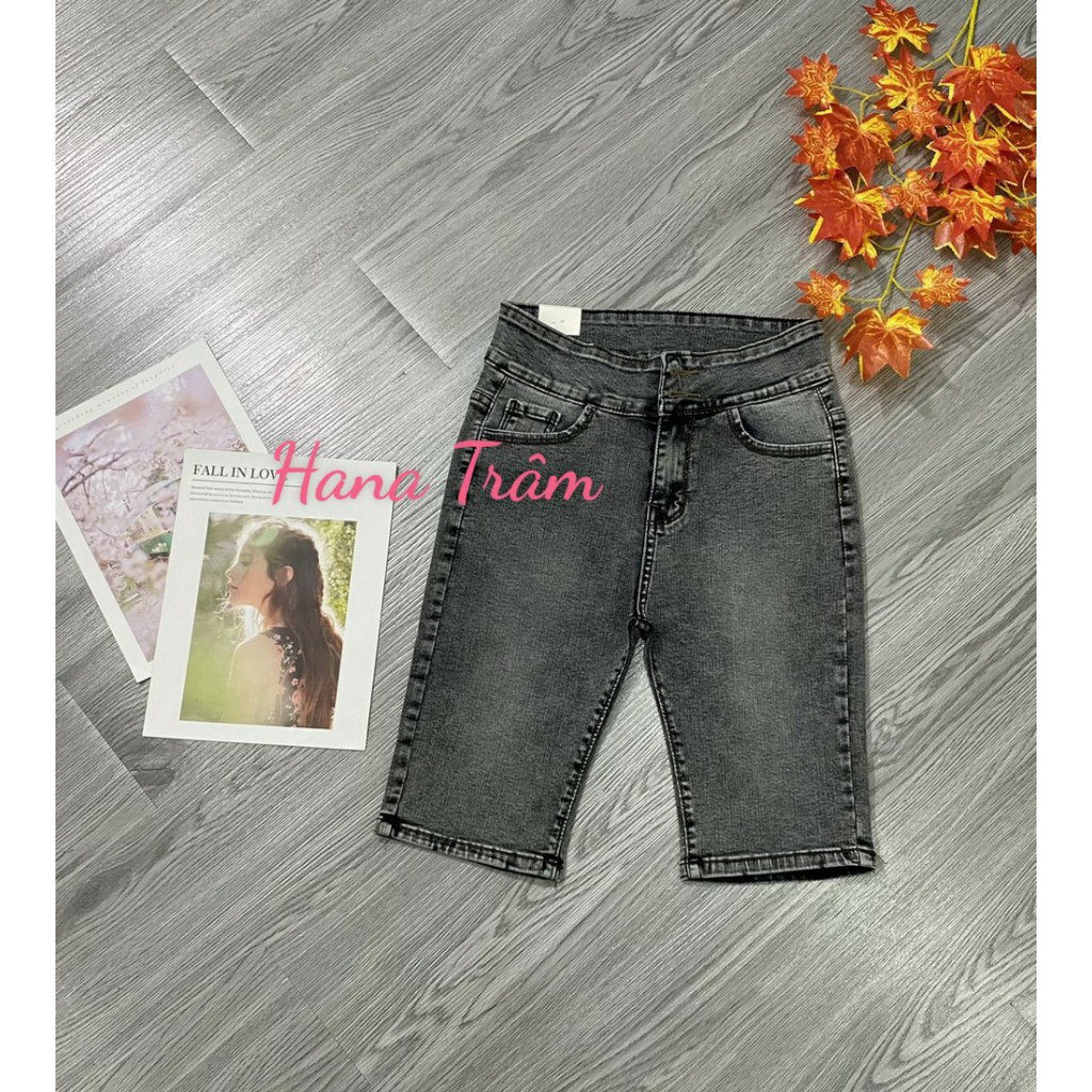 Quần Jean Nữ Lửng Gối Co Giãn Mạnh Có Bigsize Màu Xám