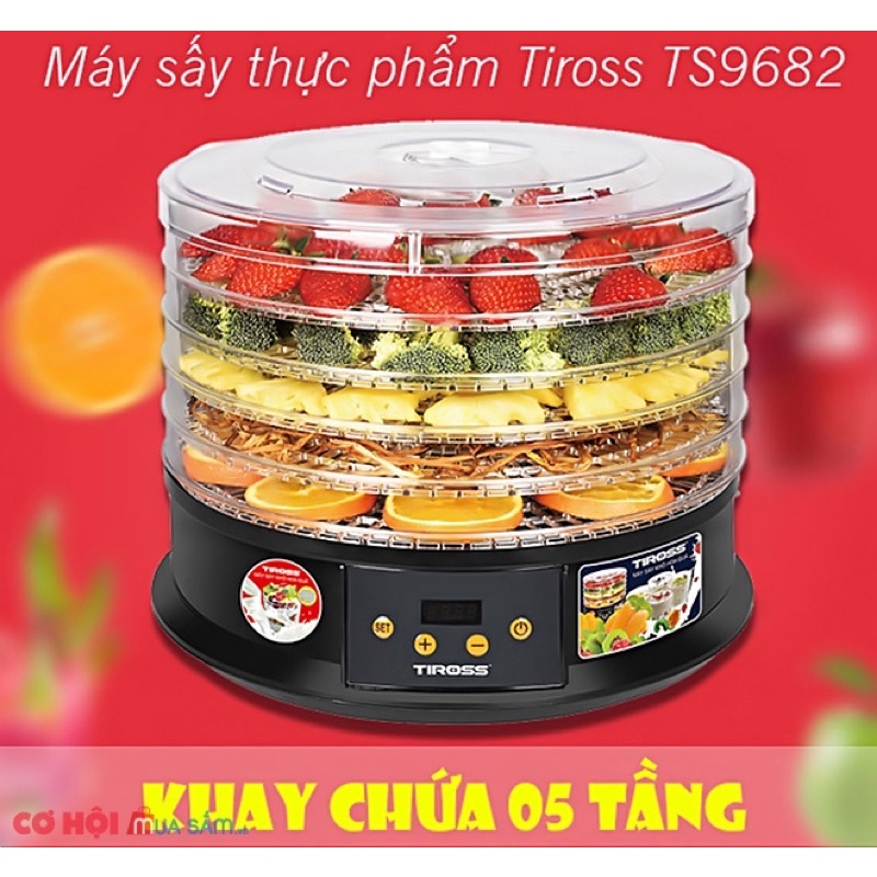 Máy sấy hoa quả, thực phẩm Tiross TS9682 | TS9683 , Hàng chính hãng - Bảo hành 12 tháng