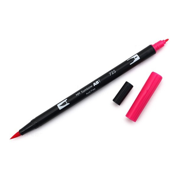 Bút lông cọ hai đầu Tombow ABT Dual Brush Pen - Brush/ Bullet - Rhodamine Red (725)