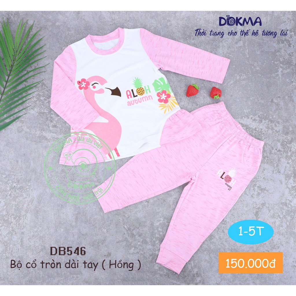 🔥 Bộ cotton dài tay bé trai, bé gái Dokma siêu xinhhhh🔥 DB546 - THU ĐÔNG 2020
