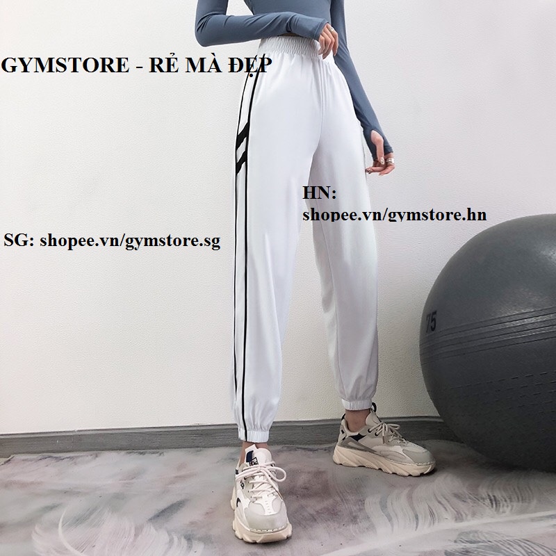 Quần Jogger Tập Gym Nữ ❤️𝐇𝐀̀𝐍𝐆 𝐗𝐈̣𝐍❤️ Sọc Hông vải xốp nhẹ cho nữ tập thể thao 𝐆𝐘𝐌𝐒𝐓𝐎𝐑𝐄 040