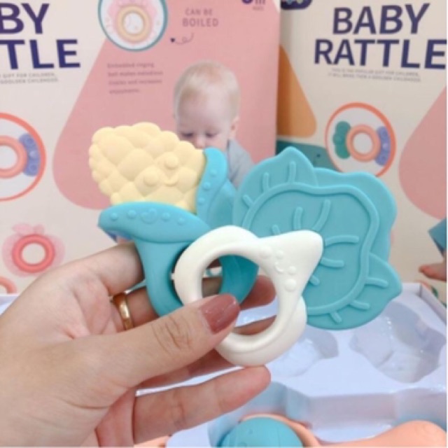 Set 10 Gặm Nướu Lục Lạc Đồ Chơi Cầm Nắm Kèm Hộp Đựng Baby Rattle Cho Bé (Cập nhật Mẫu mã mới)