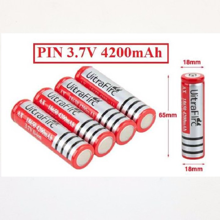 (giá ưu đãi) COMBO 4 PIN SẠC 3V7 MÀU ĐỎ TỐT