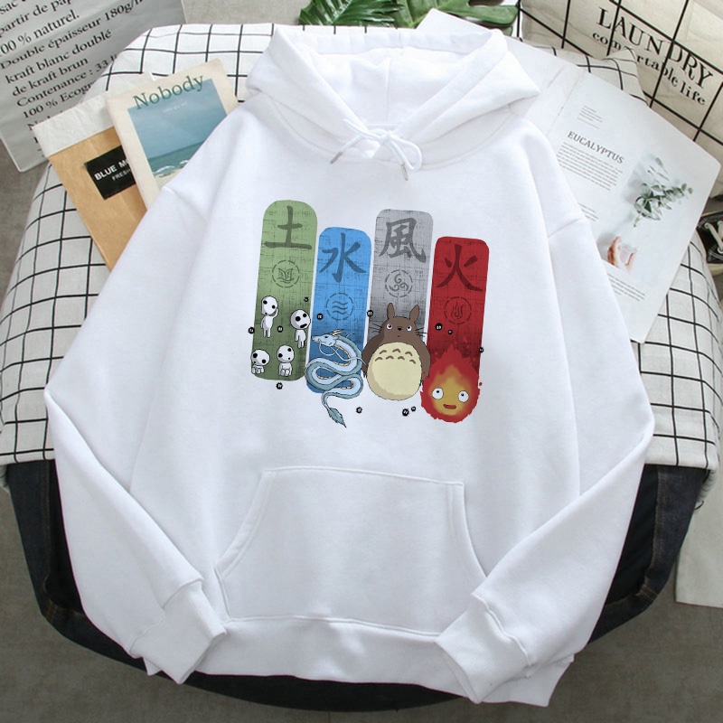 Áo Hoodie Bằng Lông Cừu Họa Tiết Hoạt Hình Totoro Ghibli Kawaii Dễ Thương Thập Niên 90 Cho Nam Và Nữ