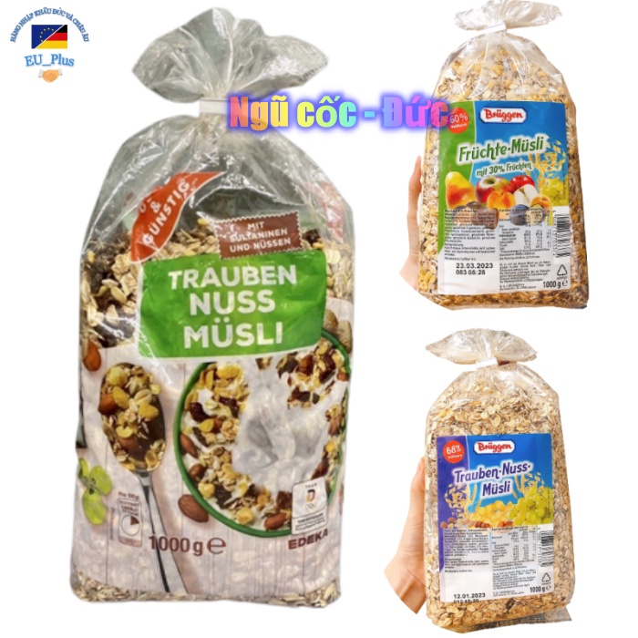 Ngũ cốc yến mạch ăn liền mix hoa quả Hahne Đức 1kg/ ngũ cốc Emco 500g Séc