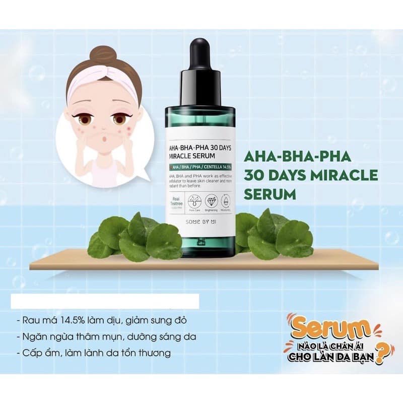 Tinh Chất Some By Mi AHA BHA PHA Giảm Mụn Mờ Thâm Sau 30 Ngày Miracle Serum - 50ml