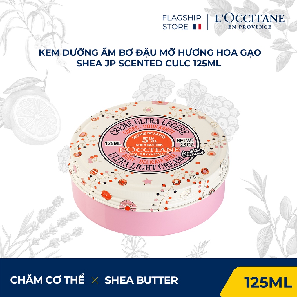 Kem Dưỡng Ẩm Bơ Đậu Mỡ Hương Hoa Gạo L'Occitane Delicate Shea Ultra Light Body Cream 125ml