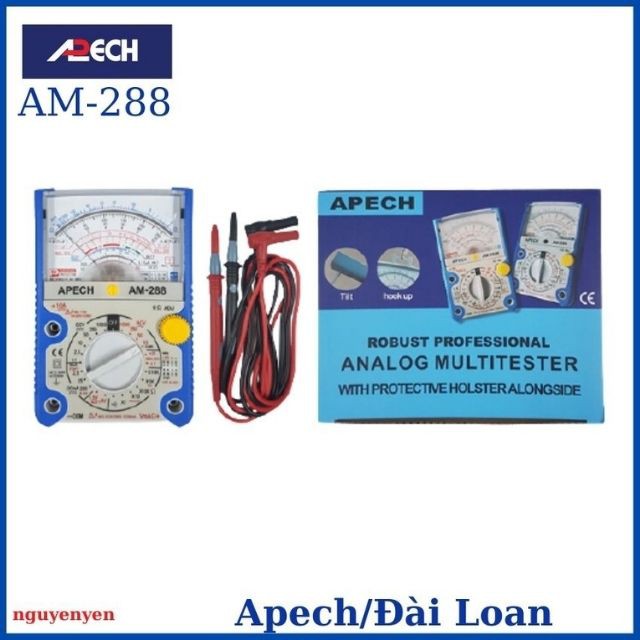 [Đài Loan] Đồng Hồ Đo VOM Vạn Năng Đa Năng Kim Apech AM-288 Chuẩn - Độ Chính Xác Cao - Kèm Bộ Que Đo