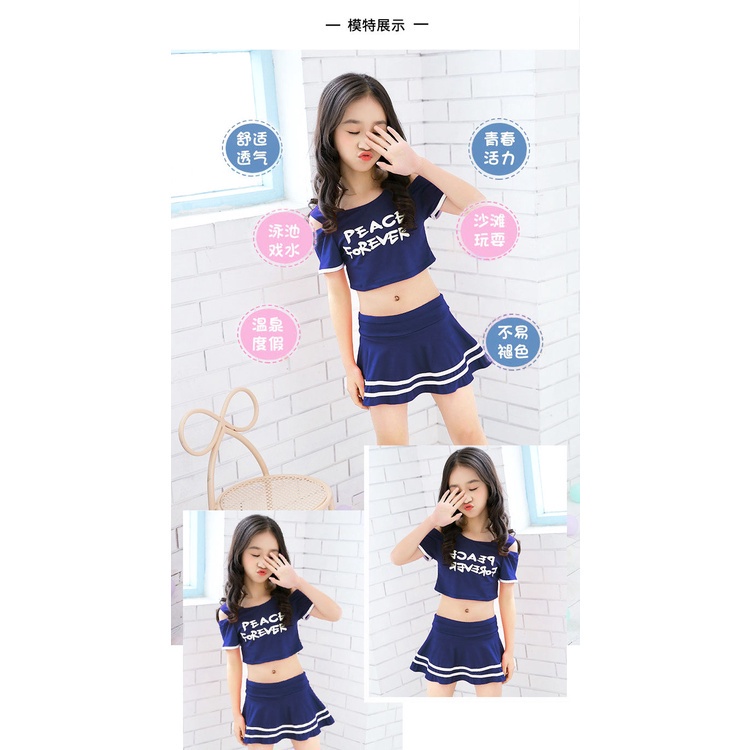Bộ Đồ Bơi Dạng Váy Dễ Thương Dành Cho Bé Gái Trung Niên