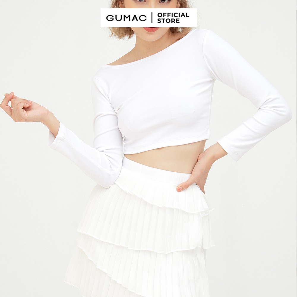 [Mã WABRGM11 giảm 10% đơn 250K] Áo croptop hở lưng GUMAC ATB608 | BigBuy360 - bigbuy360.vn