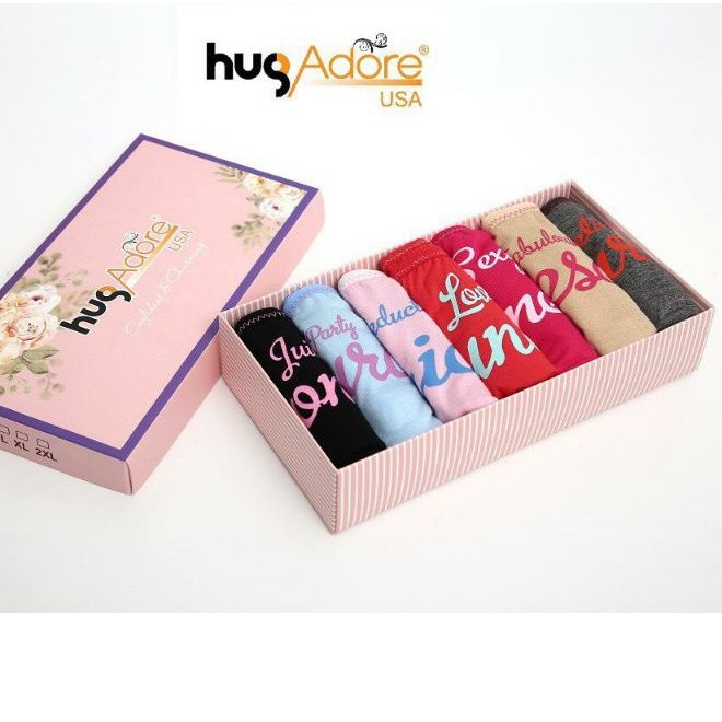 Quần lót nữ cotton hugadore 1 hộp 7 màu - 128