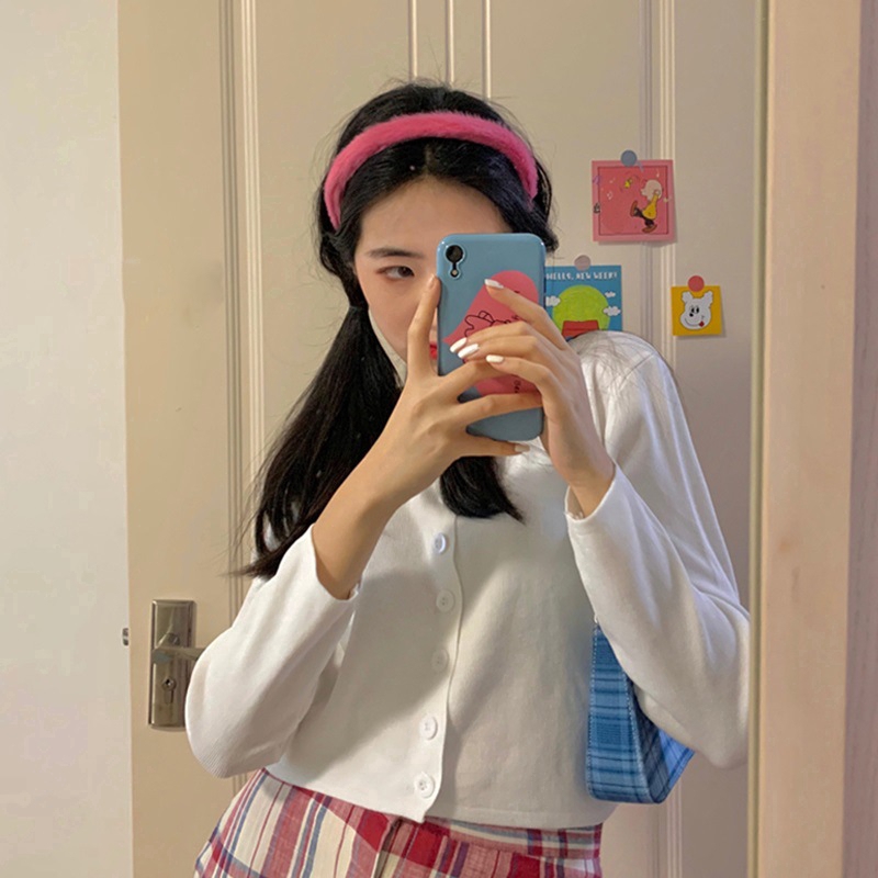 IELGY Áo Khoác Len Dệt Kim Mỏng Tay Dài Thời Trang Xuân Hè Cho Nữ