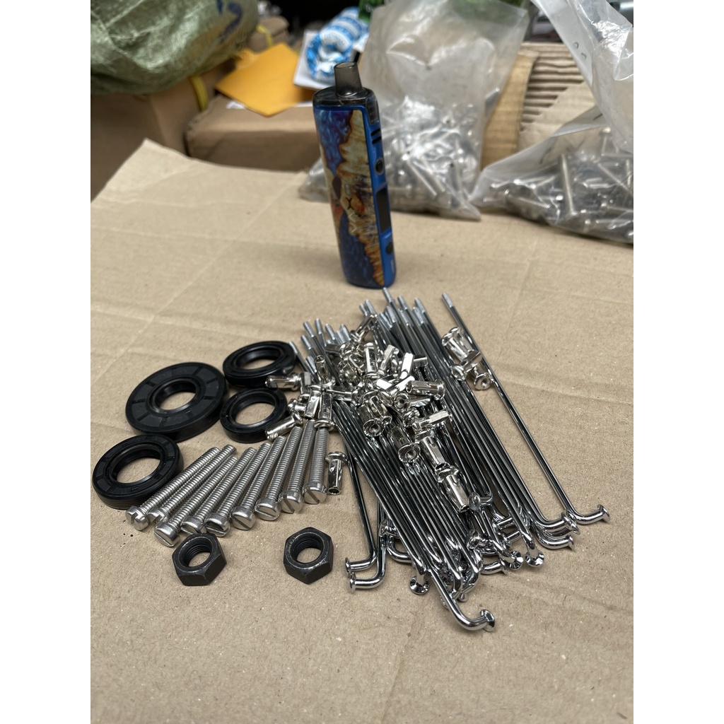 Bộ nan hoa tăm nan có núm màu chrome - cho Simson S50, S51, S70, KR51 Schwalbe, SR4 V