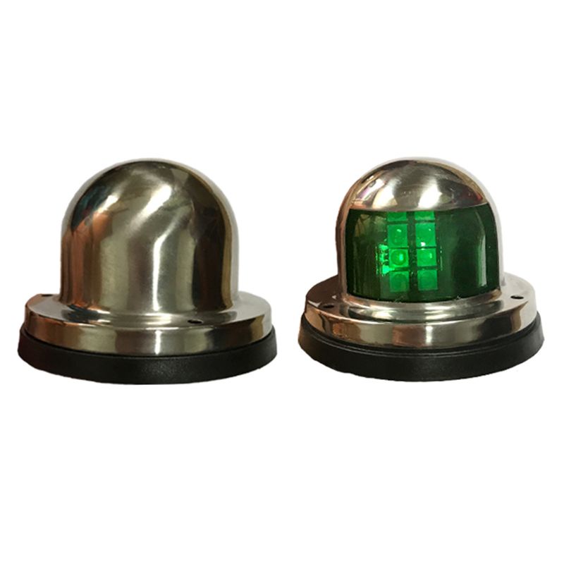 Set 2 Đèn LED Tín Hiệu 12V Ánh Sáng Xanh Lá / Đỏ Chuyên Dụng Cho Tàu Thuyền