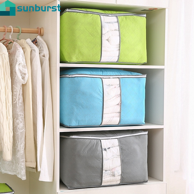 Túi đựng chăn mền có khóa kéo vải không dệt giặt sạch được tiện lợi