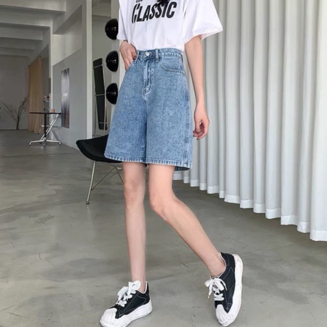 Quần Sọt Ngố Lửng Ống Rộng Nữ Chất Bò Lưng Cao ULZZANG Hot trend 2022