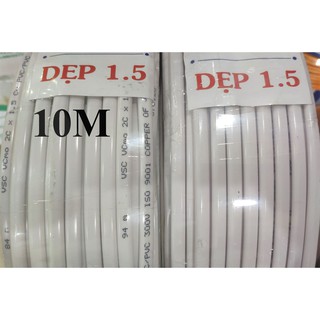 [ 10M ] Dây Điện Đôi 2x1.5 Màu Trắng VĨNH THỊNH 2 Lớp Vỏ Bọc Cách Điện An Toàn