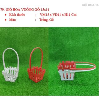 Giỏ hàng rào nhựa,kthuoc 15×11×11cm, khách sử dụng cắm hoa tươi,hoa vải.giỏ nhỏ xinh phù hợp cắm hoa dịp lễ - sinh nhật.