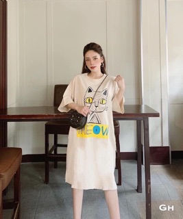 Váy suông cotton mèo
