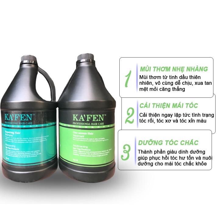 Dầu gội xả can 5L Kafen phục hồi tóc - siêu rẻ, siêu mềm mượt