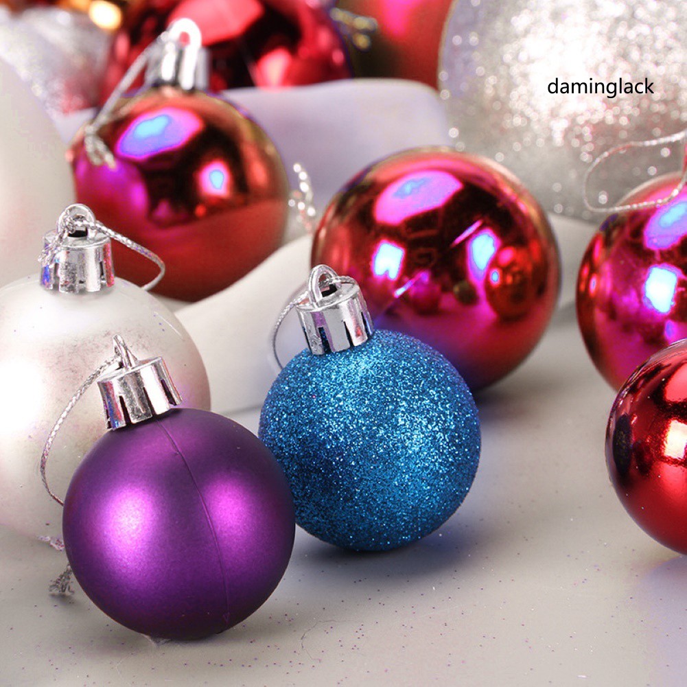 Set 24 Quả Châu 4 / 6 / 8cm Dùng Trang Trí Cây Thông Noel