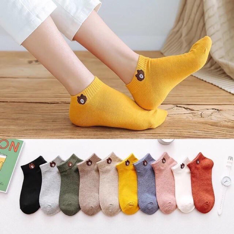 TẤT VỚ GẤU CỔ NGẮN BROWN 1 ĐÔI