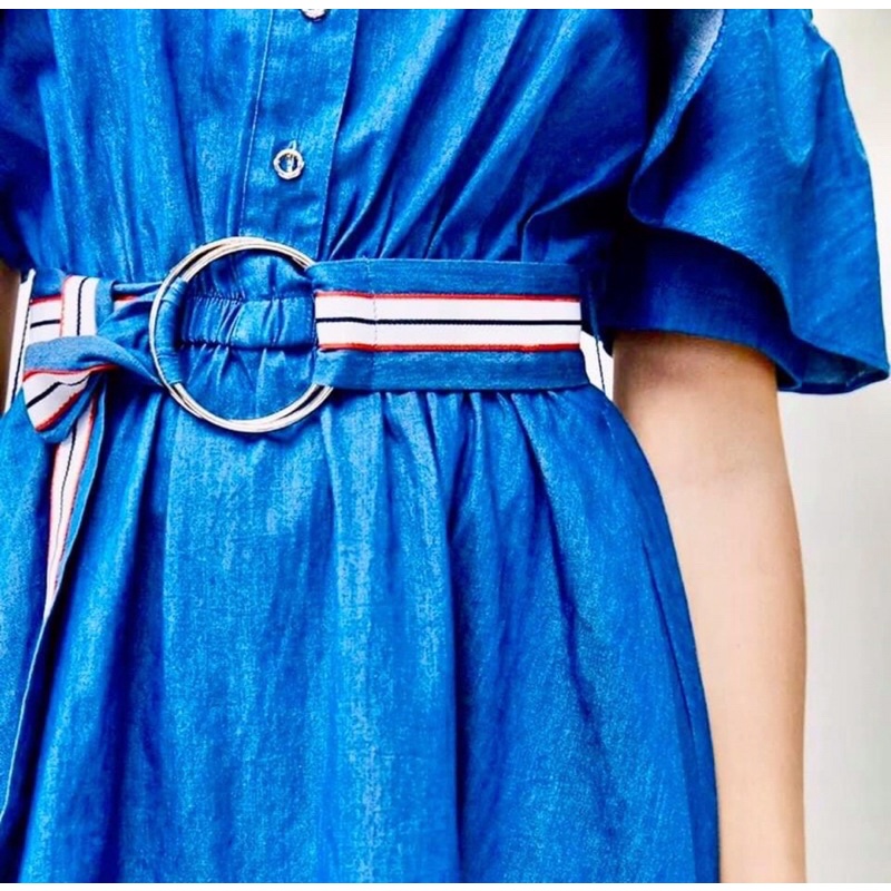 Đầm jean rớt vai