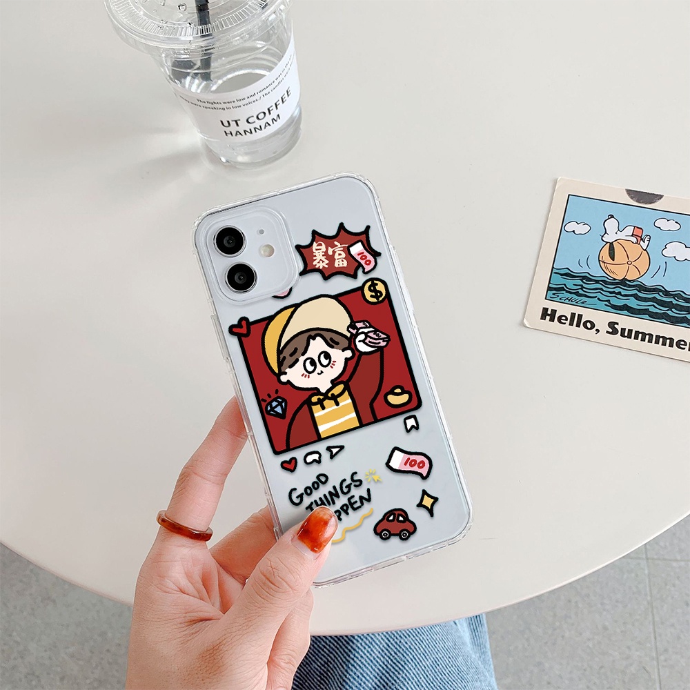 Ốp Điện Thoại Tpu Mềm In Chữ Try to make money and get rich Cho iPhone 11 12 13 pro max XS X XR XSMax 7 8 6 6s plus 5 4 SE 2020