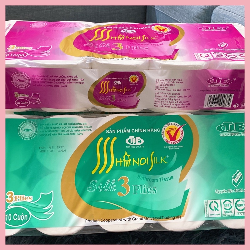 Giấy hà nội silk loại đẹp, giấy vệ sinh 3 lớp 1,6 kg bán ở siêu thị, cửa hàng