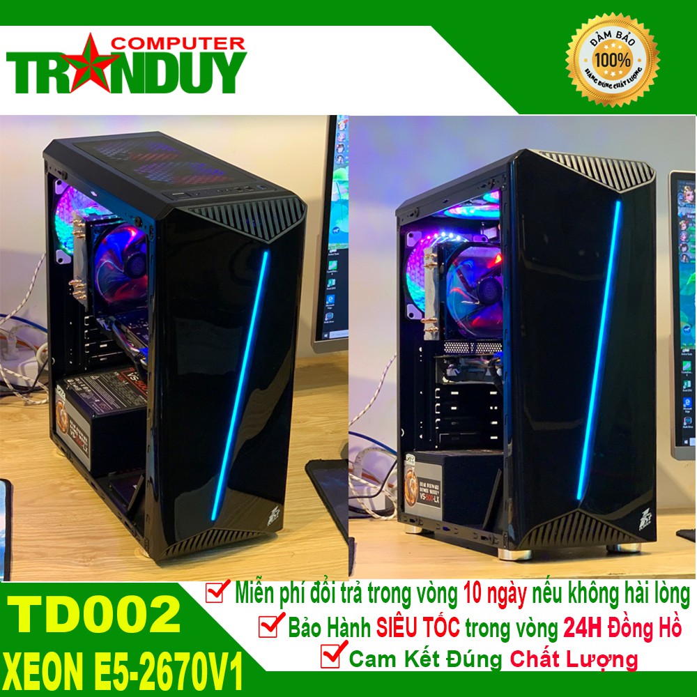 Thùng Máy Workstation Đồ Họa/Chuyên game TD002 /CPU Xeon E5-2670 (20M,8cores 16 threads)/16GB/SSD 240Gb/RX470 8GB | BigBuy360 - bigbuy360.vn