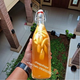CHAI THỦY TINH LÊN MEN F2 1000ML  NUÔI NẤM THỦY SÂM KOMBUCHA/WATER KEFIR /CHAI NẮP GÀI