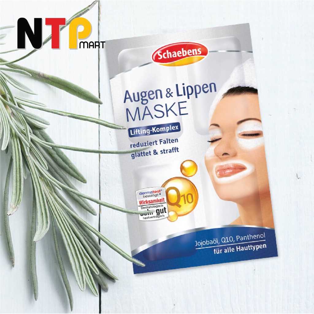 Mặt nạ dưỡng da Schaebens Augen & Lippen dành cho Mắt và Môi gói 6ml x 4 nhập khẩu Đức