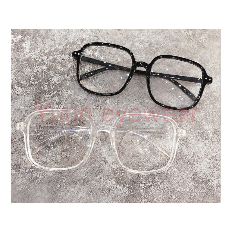 Gọng kính nhựa dẻo form vuông cá tính  thanh mảnh dễ phối - lắp mắt cận theo yêu cầu mã G101064
