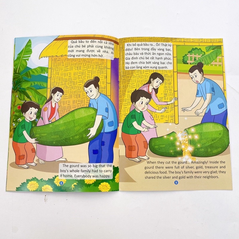 Sách - Túi 8 cuốn truyện cổ tích Việt Nam song ngữ Việt Anh chọn lọc cho bé