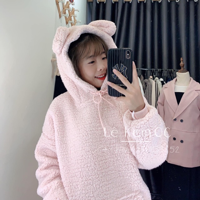 Áo Hoodie Dạ Bông 2 Lớp Có Túi Hàng QCCC