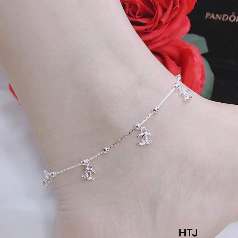 LẮC CHÂN BẠC TREO CHỮ X- LẮC CHÂN BẠC ĐẸP CHO NỮ
