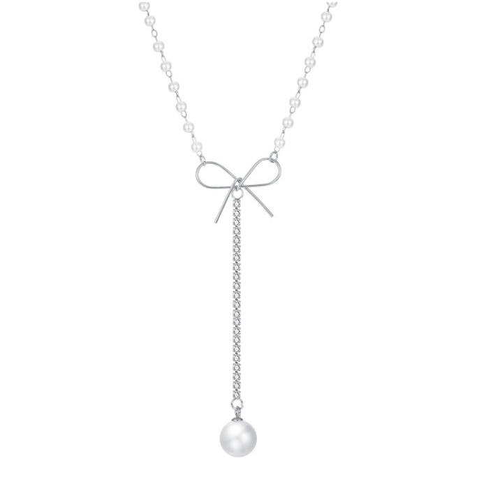 Dây Chuyền Nơ Kiểu Chữ Y Titan Ko Han Rỉ TT 3921