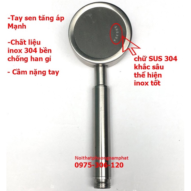 [LOẠI 1-ĐẢM BẢO TĂNG ÁP MẠNH} Tay Sen Tắm Tăng Áp TS20 100% INOX 304 KHÔNG DÂY nước mạnh bền TS tăng áp INOX