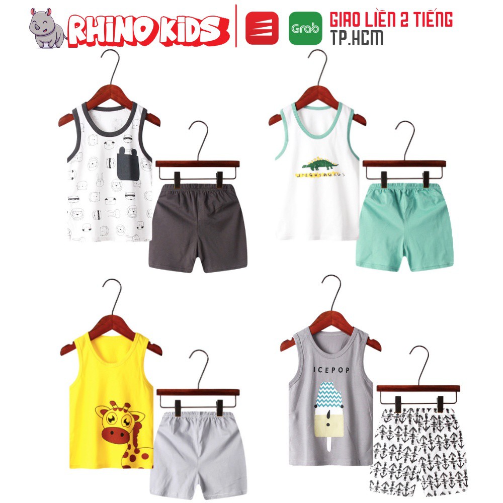 Bộ quần áo trẻ em ba lỗ mùa hè ,đồ bộ bé trai, bộ quần áo thun cho bé chất cotton hàng xuất Hàn Quốc DB09