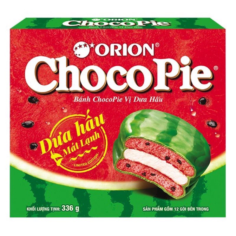 Bánh Chocopie Orion Dưa Hấu Mát Lạnh - Hộp 12 cái