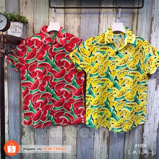 [Yeah1Shop]- Áo sơ mi trái cây dưa hấu 02 ( có size to ) SMTC