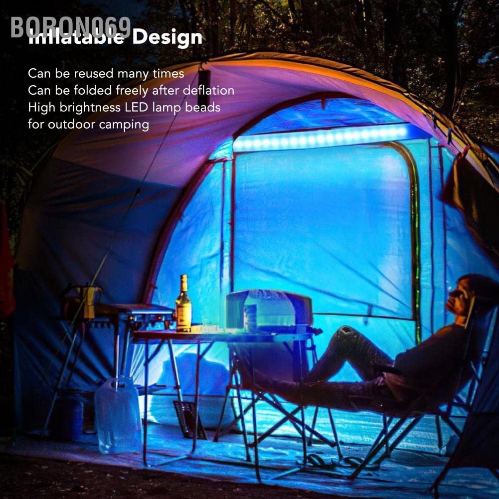 Boron069 Camping Glowing Stick Light Set Foldable Inflatable Handheld RGB White LED f