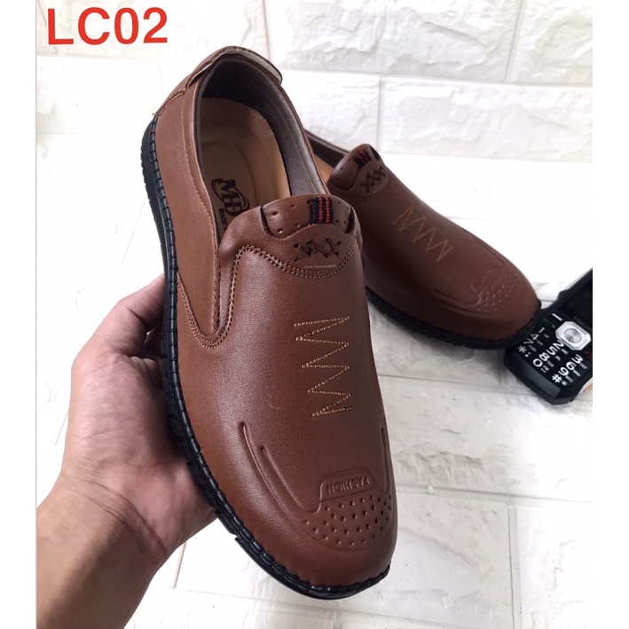 Giày lười nam mẫu mới..chất liệu da bò..đế cao su non cao cấp..mã LC04..màu vàng bò..sang trọng lịch lãm