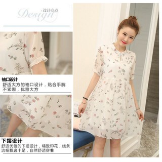 Đầm bầu voan hoa H21
